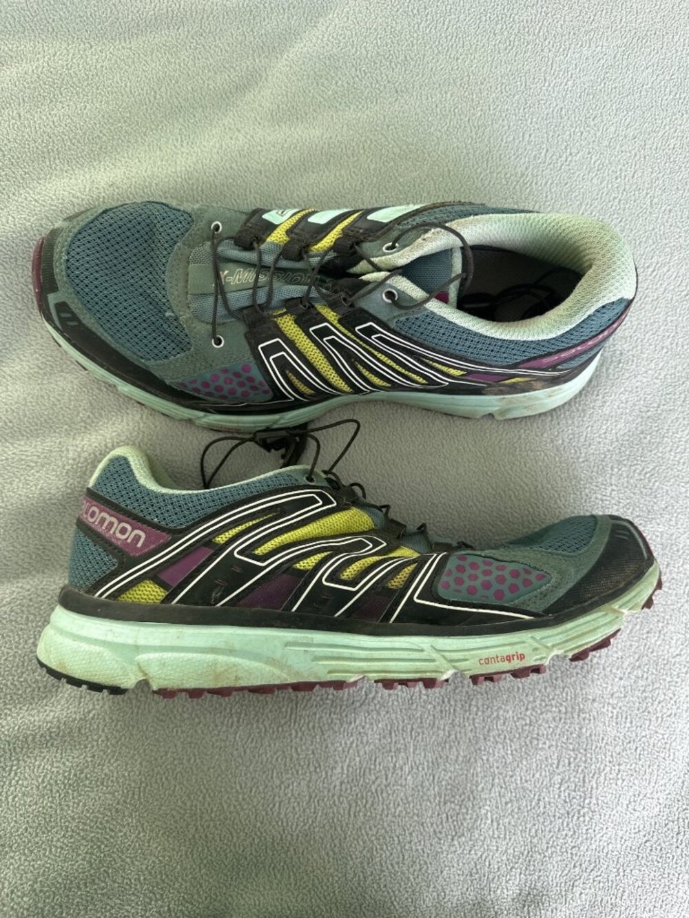 Salomon X Mission 3 Trail Running Shoes Womens 10 Teal Blue 402382 Eur 42.5 Flaw